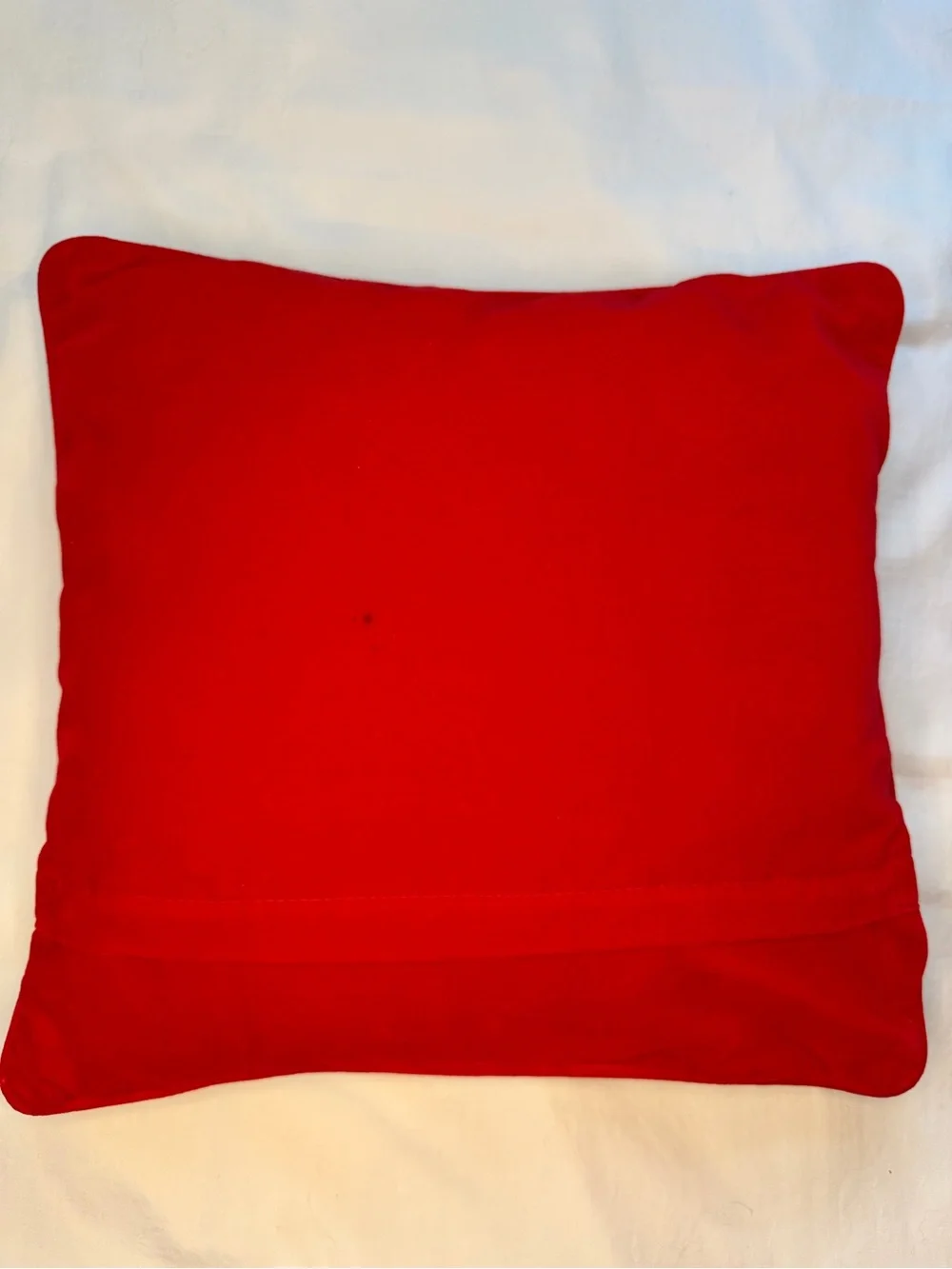 Needlepoint Merry Christmas Wreath Embroidered Holiday Throw Pillow Red & Green